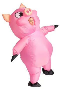 Adult Inflatable Piggy Costume -Halloween Costumes Outlet Store adult inflatable piggy costume alt 4