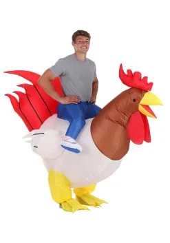 Inflatable Ride-On Adult Rooster Costume