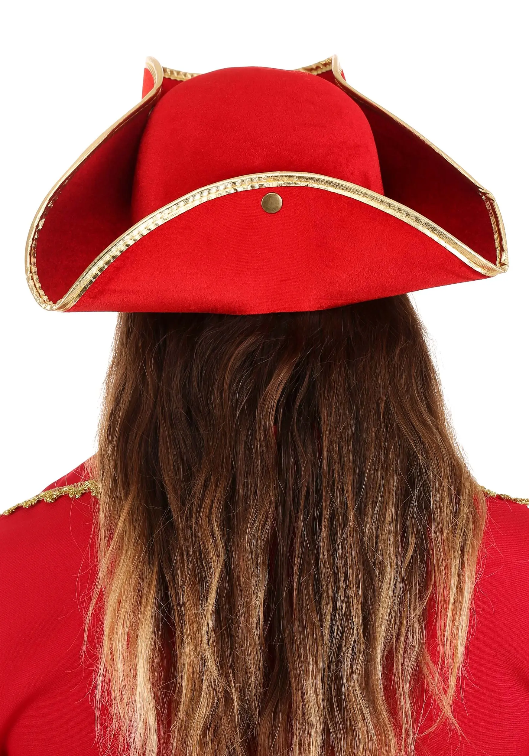 Rum Pirate Red Costume Hat For Adults 4 Rum Pirate Red Costume Hat For Adults - Image 2