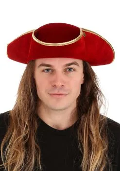 Rum Pirate Red Costume Hat For Adults 9 Rum Pirate Red Costume Hat For Adults -Halloween Costumes Outlet Store adult rum pirate red hat alt 3