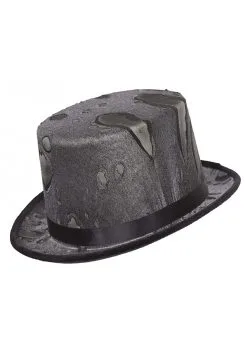 Tattered Black Top Hat For Adults