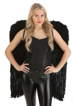 Black Angel Costume Wings -Halloween Costumes Outlet Store black angel wings alt 2