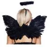 Black Angel Wings And Halo Set