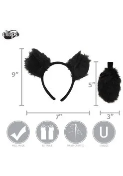 Black Bear | Ears Headband & Tail Kit -Halloween Costumes Outlet Store black bear ears headband tail kit alt 4