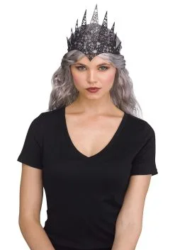 Black Flexible Glitter Crown For Women