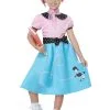 Girls Blue 50's Sock Hop Dress Costume