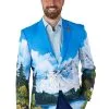 Men's Opposuit Bob Ross Blazer -Halloween Costumes Outlet Store bob ross blazer