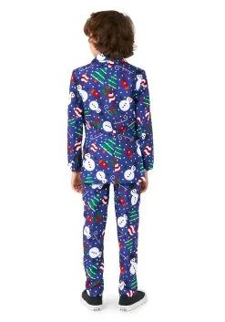 Suitmeister Christmas Snowman Boy's Blue Suit -Halloween Costumes Outlet Store boys suitmeister christmas snowman blue suit alt 3