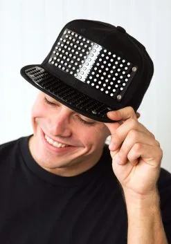 Black Snapback Hat | Bricky Blocks -Halloween Costumes Outlet Store bricky blocks black snapback hat alt 1