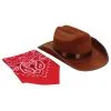 Brown Junior Cowboy Hat And Bandana Set