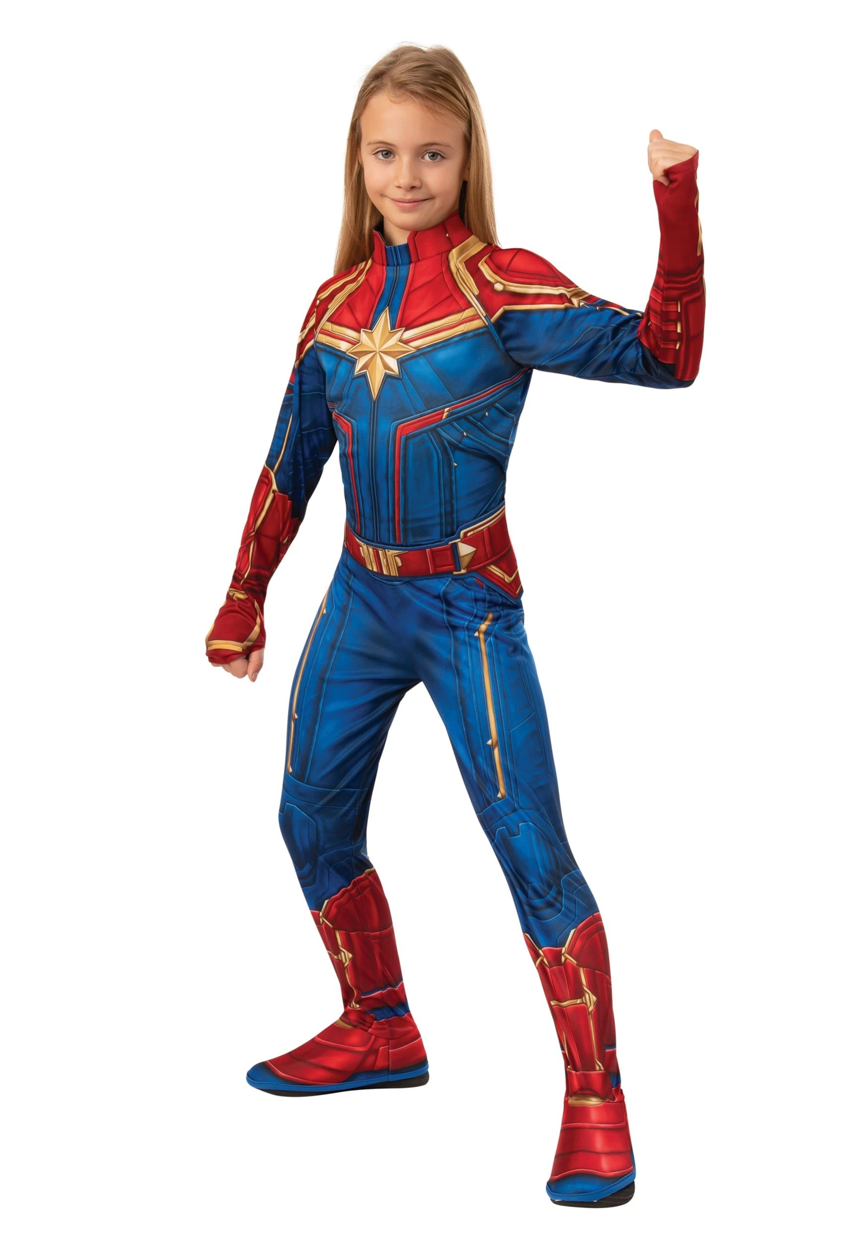 Captain Marvel Girl's Classic Costume 3 Captain Marvel Girl's Classic Costume