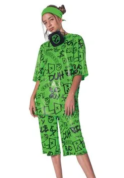 Kids Classic Green Billie Eilish Costume