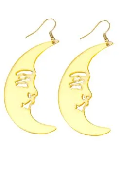 Iridescent Crescent Moon Costume Earrings -Halloween Costumes Outlet Store crescent moon earrings alt 1