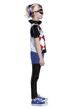 DC Premium Harley Quinn Costume For Girls -Halloween Costumes Outlet Store dc superhero girls premium harley quinn costume alt 2