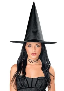 Deluxe Satin Witch Hat For Adults