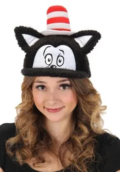 Dr. Seuss Cat In The Hat Fuzzy Adult Cap -Halloween Costumes Outlet Store dr seuss cat in the hat fuzzy cap alt 1