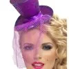 Purple Glitter Mini Top Hat