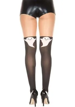 Ghost Print Tights For Women -Halloween Costumes Outlet Store ghost print tights alt 1