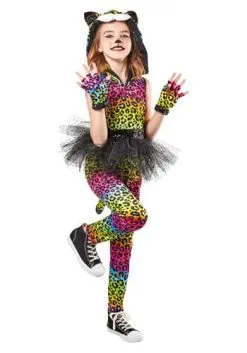 Neon Leopard Costume For Girls