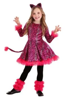 Prancing Pink Leopard Costume For Girls