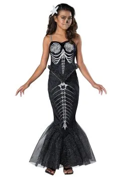 Skeleton Mermaid Costume For Girls