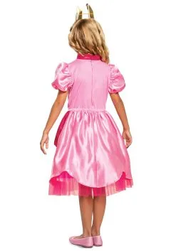 Super Mario Classic Princess Peach Costume For Girls 5 Super Mario Classic Princess Peach Costume For Girls -Halloween Costumes Outlet Store girls super mario classic princess peach costume alt 1