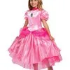 Super Mario Deluxe Princess Peach Costume For Girls