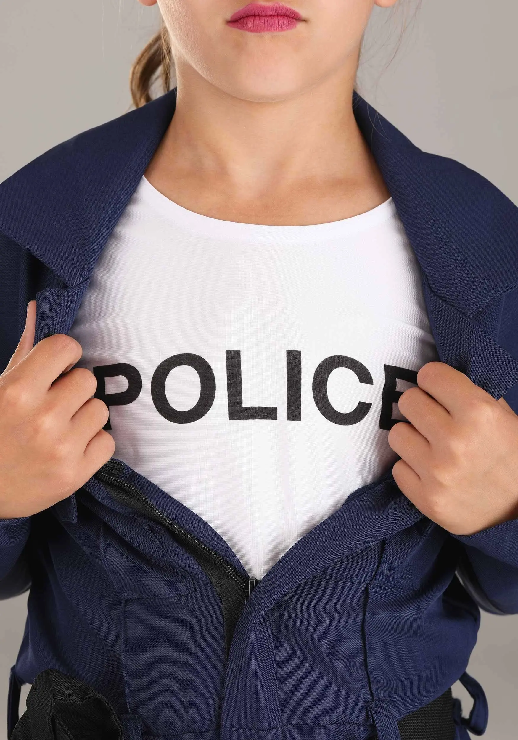 Girl's Tactical Cop Jumpsuit Costume 6 Girl's Tactical Cop Jumpsuit Costume - Image 4