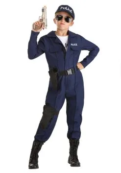 Girl's Tactical Cop Jumpsuit Costume