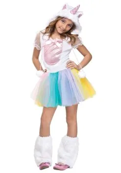 Girl's Rainbow Unicorn Tutu Costume Dress