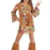 Girl's Woodstock Flower Hippie Costume Dress
