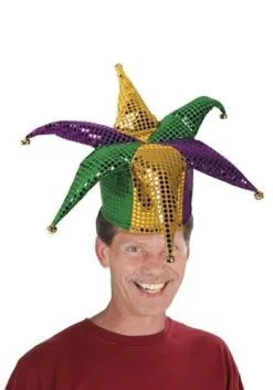 Glitz 'N Gleam Jester Hat For Adults -Halloween Costumes Outlet Store glitz n gleam jester hat alt 1