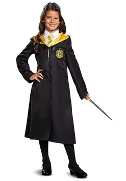 Harry Potter Classic Hufflepuff Robe Costume For Kids -Halloween Costumes Outlet Store harry potter child classic hufflepuff robe costume alt 4