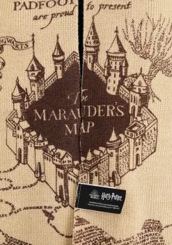 Marauders Map Knit Hat & Scarf From Harry Potter -Halloween Costumes Outlet Store harry potter marauders map knit hat scarf alt 2