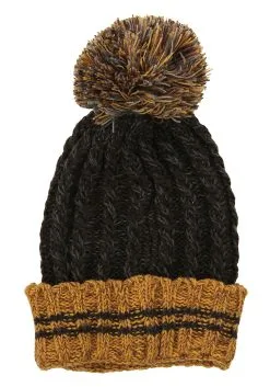 Hufflepuff Heathered Pom Warm Beanie -Halloween Costumes Outlet Store hufflepuff heathered pom beanie alt 4