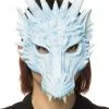 Ice Blue Dragon Half Mask 1 Ice Blue Dragon Half Mask -Halloween Costumes Outlet Store ice blue dragon half mask