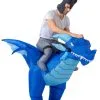 Inflatable Blue Dragon Ride-On Costume For Adults