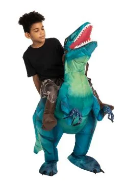 Inflatable Raptor Ride-On Costume For Kids -Halloween Costumes Outlet Store inflatable child raptor ride on costume alt 2