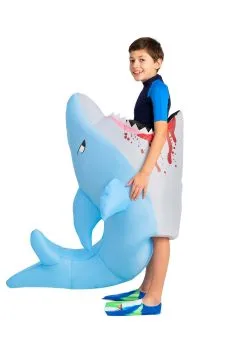Kid's Man Eating Shark Inflatable Costume -Halloween Costumes Outlet Store kids man eating inflatable shark costume alt 1