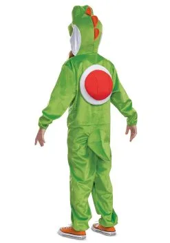 Super Mario Bros Child Yoshi Hooded Jumpsuit For Kids -Halloween Costumes Outlet Store kids super mario bros yoshi hooded jumpsuit alt 1
