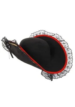 Lady Buccaneer Black Costume Hat -Halloween Costumes Outlet Store lady buccaneer black alt 1