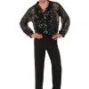 Black Sequin Disco Shirt For Men -Halloween Costumes Outlet Store mens black sequin disco shirt