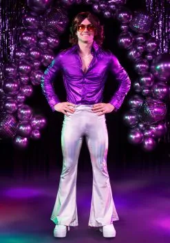Men's Holographic Disco Pants 9 Men's Holographic Disco Pants -Halloween Costumes Outlet Store mens holographic disco pants alt 1