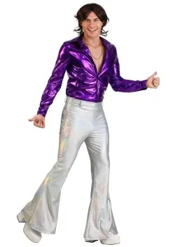Men's Holographic Disco Pants 11 Men's Holographic Disco Pants -Halloween Costumes Outlet Store mens holographic disco pants alt 3