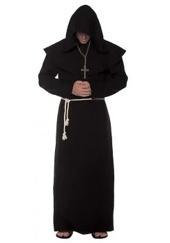 Plus Size Monk Black Robe Costume For Men