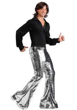 Men's Reversible Sequin Disco Pants -Halloween Costumes Outlet Store mens reversible sequin disco pants alt1