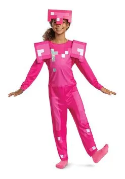 Girl's Minecraft Classic Pink Armor Costume