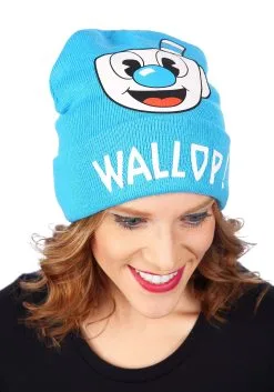 Cuphead | Mugman Printed Folded Cuff Knitted Winter Hat -Halloween Costumes Outlet Store mugman printed folded cuff knitted winter hat alt 4