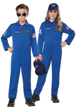 NASA Kids Blue Jumpsuit Costume -Halloween Costumes Outlet Store nasa child blue jumpsuit costume alt 2