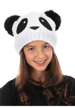 Panda Knit Adult Beanie -Halloween Costumes Outlet Store panda knit beanie alt 2